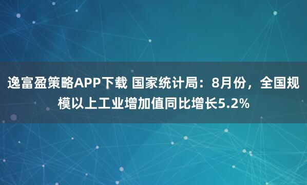 逸富盈策略APP下载 国家统计局：8月份，全国规模以上工业增加值同比增长5.2%