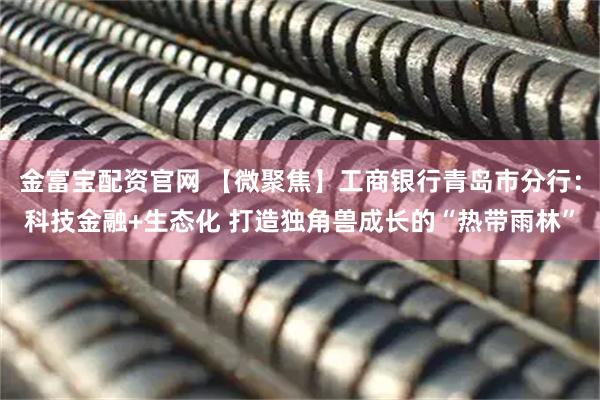 金富宝配资官网 【微聚焦】工商银行青岛市分行：科技金融+生态化 打造独角兽成长的“热带雨林”
