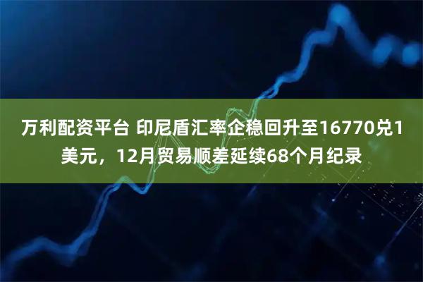 万利配资平台 印尼盾汇率企稳回升至16770兑1美元，12月贸易顺差延续68个月纪录